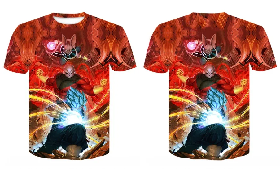New Hot Dragon Ball Z Series Super Saiyan Son Goku Black Vegeta Battle Dragonball 3D Printed Men's T Shirt Summer Top Tees