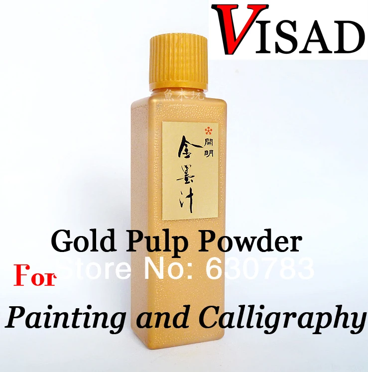 free shipping 100ml VISAD Gold dust with glue for painting and calligraphy water color paints Pulp Powder Gouache paint | Канцтовары для