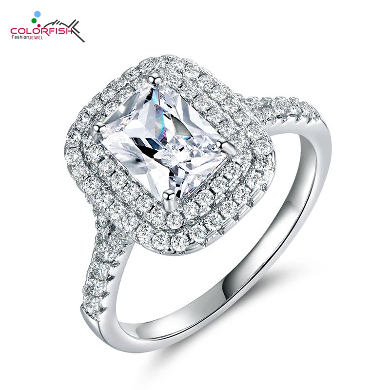 Женское кольцо для помолвки COLORFISH из стерлингового серебра 925 пробы высокого