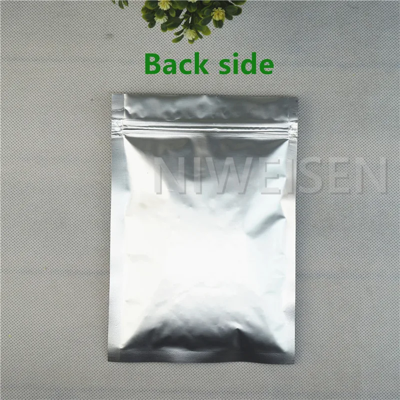 12X20CM 100pcs Resealable Translucent Pure Aluminium foil Zip Lock Bag - Silver white full Mylar plastic pouch clear Front | Дом и сад
