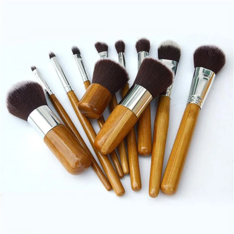 11pcs/set Professional Makeup Brushes Set Wood Superior Soft Cosmetic Eyeshadow Foundation Concealer Make up Brush with Bag | Красота и