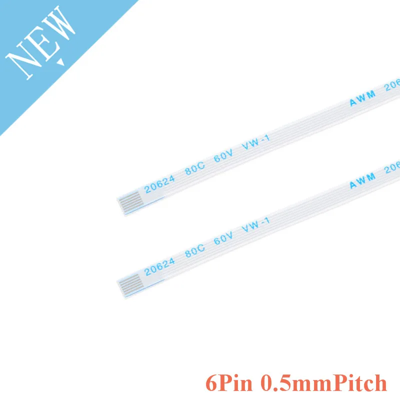 10 шт. 6-контактный Гибкий плоский кабель FPC/FFC с шагом 0,5 мм с длиной 6/10/15/20/25/30/40 см плоский кабель обратного направления