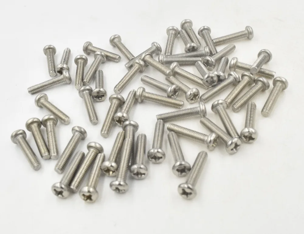 50Pcs M3 Stainless Steel Phillips Screws Cross Round Head Screw Bolts Nuts Fasteners Hardware Tools x14mm | Обустройство дома