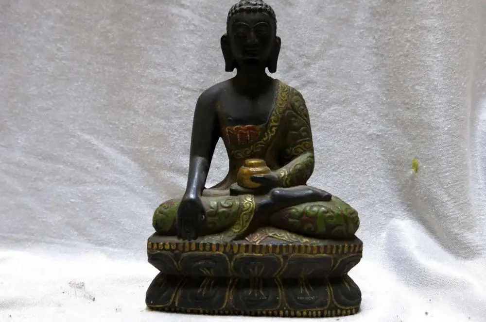 Тибетский старый буддизм картина прекрасный камень медицина Будда скульптура