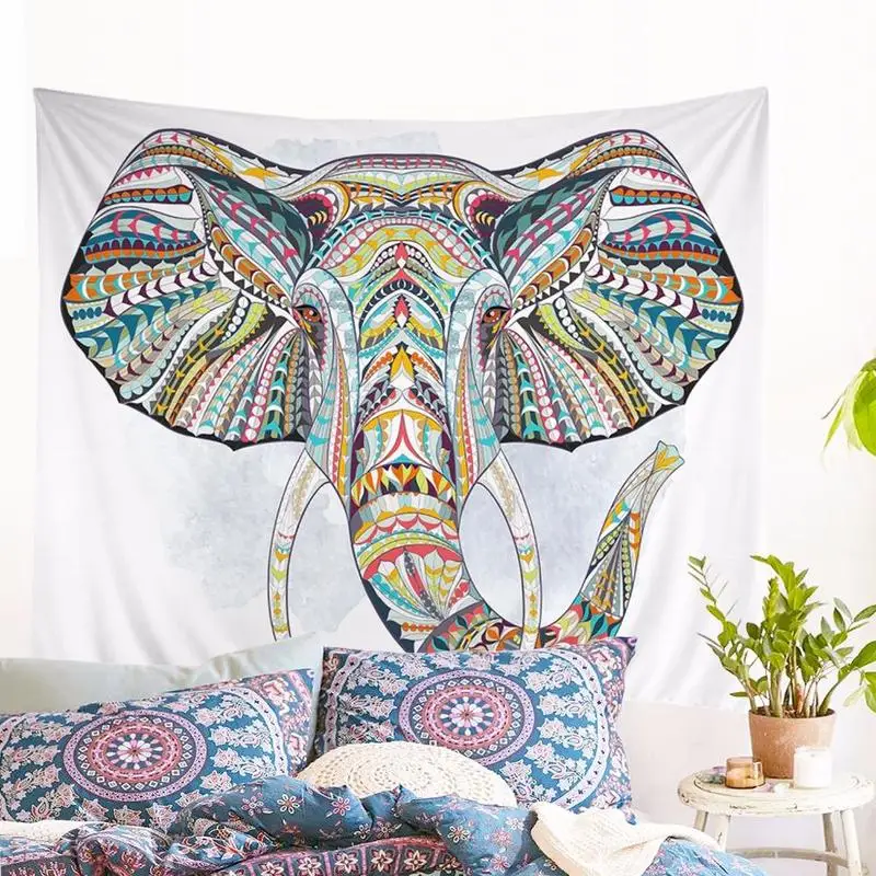 Elephant Silhouette Tapestry Wall Hanging | Дом и сад