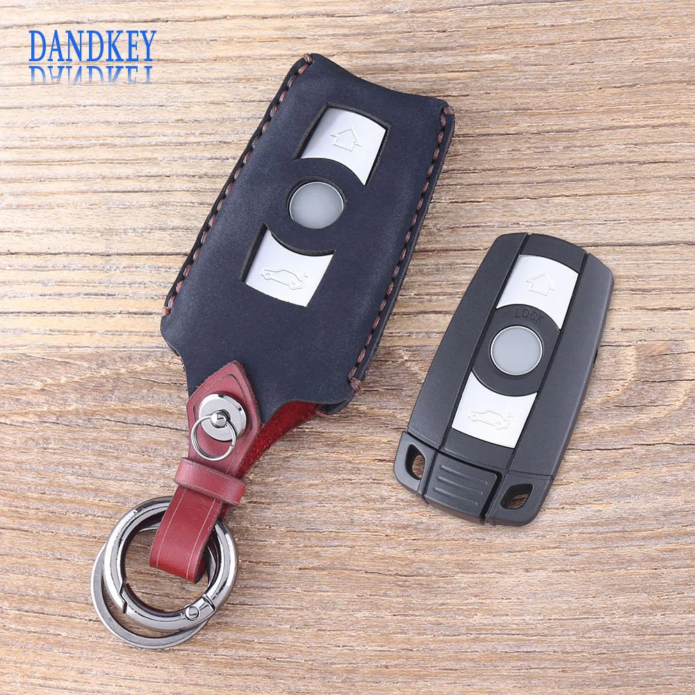 Чехол для ключей Dandkey 3 кнопки BMW 1 5 6 серии E90 E91 E92 E60 чехол смарт-ключей кожаный