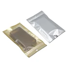 Прозрачные Пластиковые Упаковочные пакеты, золотой полиэтиленовый пакет на молнии, электронные аксессуары, чехол для телефона, сумки для хранения, Висячие отверстия