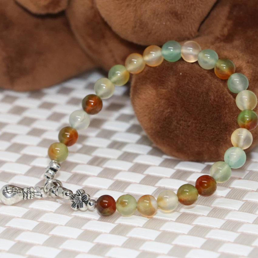 Браслет женский из натурального агата сердолик круглые каменные бусины 6 мм 7 5