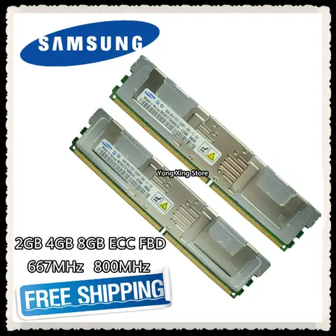 Оперативная память Samsung DDR2, Серверная память 2 ГБ 4 ГБ 8 ГБ 667 МГц 800 МГц pc2-5300f 6400F ECC FBD FB-DIMM, полностью буферизованная ОЗУ 240pin 5300 6400 4G 8G