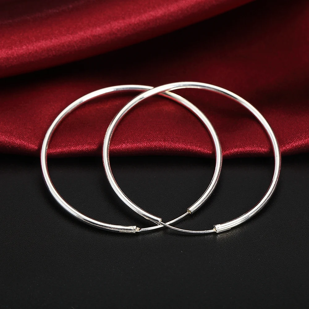 Серебряные гладкие круглые серьги креативные минималистичные E042|earrings silver