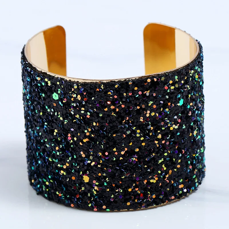 Женский Браслет манжета с блестками золотистый 2018 цветов|bangles fashion|fashion banglebangles for