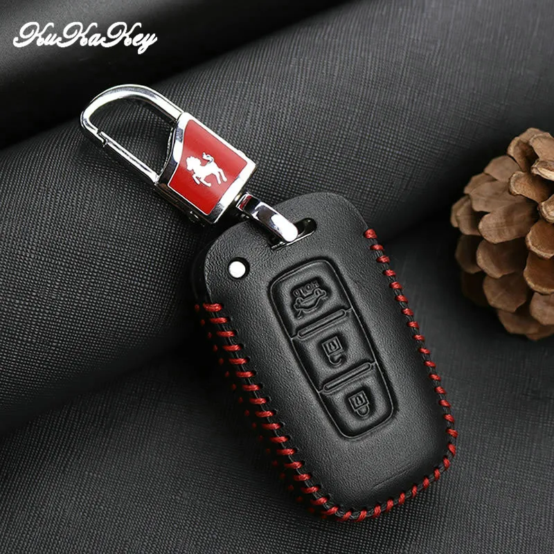 Натуральная кожа 3 кнопки умный чехол для ключей защита Hyundai ELANTRA IX35 SONATA 8 велостер