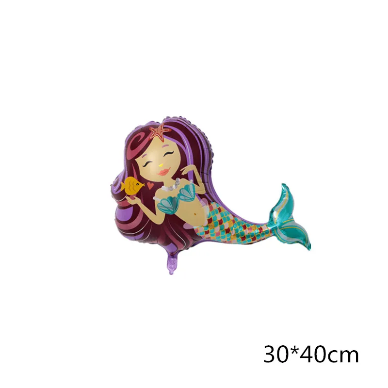 small mermaid Большие 95*80 см милые воздушные шары из фольги в виде Русалочки для девочек, украшения для дня рождения, гелиевые воздушные шары в виде Русалочки из мультфильма - Цвет: small mermaid