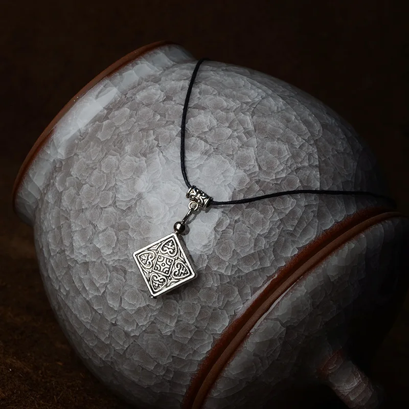Unique Elegant Carved Miao Silver Earrings + Necklace Jewelry Set Quality Lucky Original Retro Style Exquisite Ethnic | Украшения и