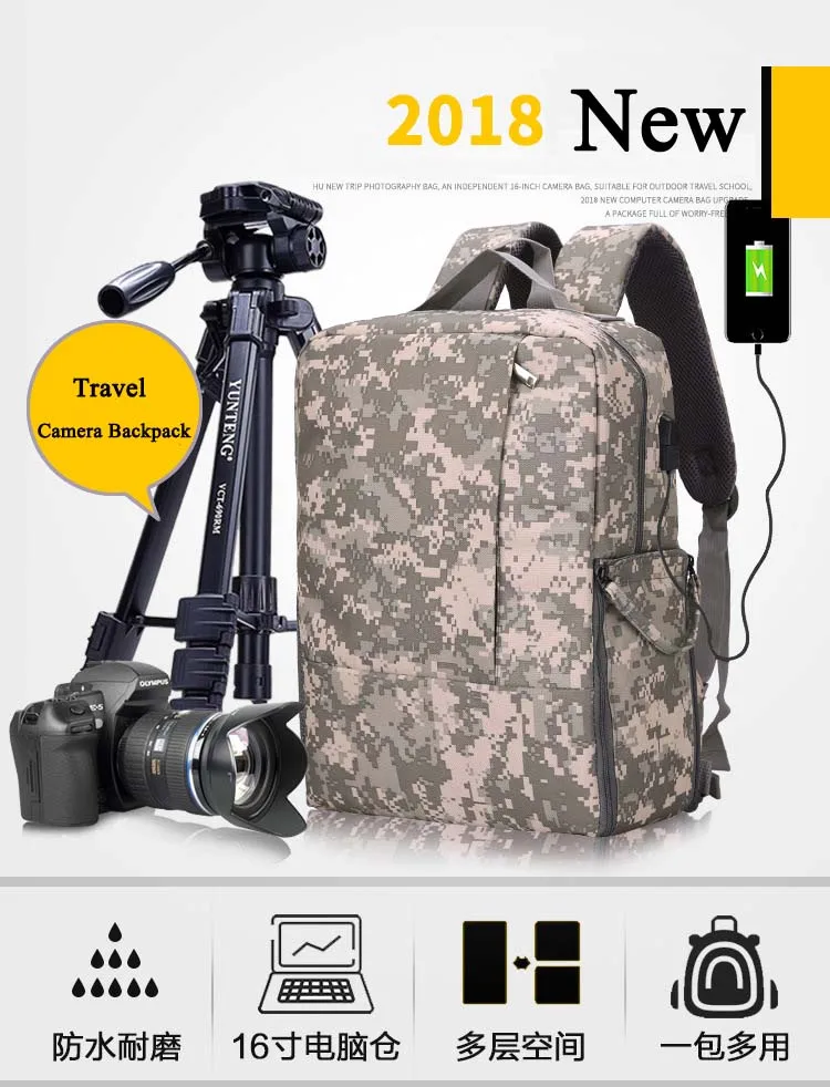 DSLR/SLR Камера сумка раздела рюкзак Водонепроницаемый для Nikon Z7 Z6 1 J5 V3 1 J4 D800E D850 D810 D500 Df D5200 D3500 D3400 D3300