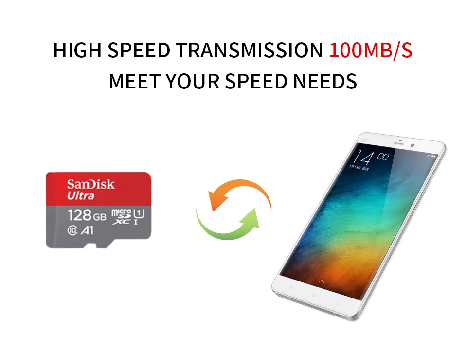 Двойной флеш-накопитель SanDisk Micro SD Card 64 Гб до 100 МБ/с. 16 Гб оперативной памяти, 32 Гб встроенной памяти, 128 ГБ 256 200 U1 Class 10 карта памяти microsd флэш-памяти TF карты
