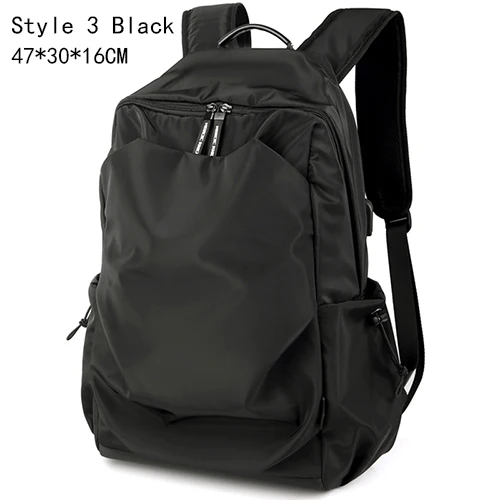 Style3 black Мужской рюкзак для 15,6 дюймов, рюкзак для ноутбука, новинка, красивые рюкзаки, большая емкость, водоотталкивающая плиссированная сумка в повседневном стиле - Цвет: Style3 black