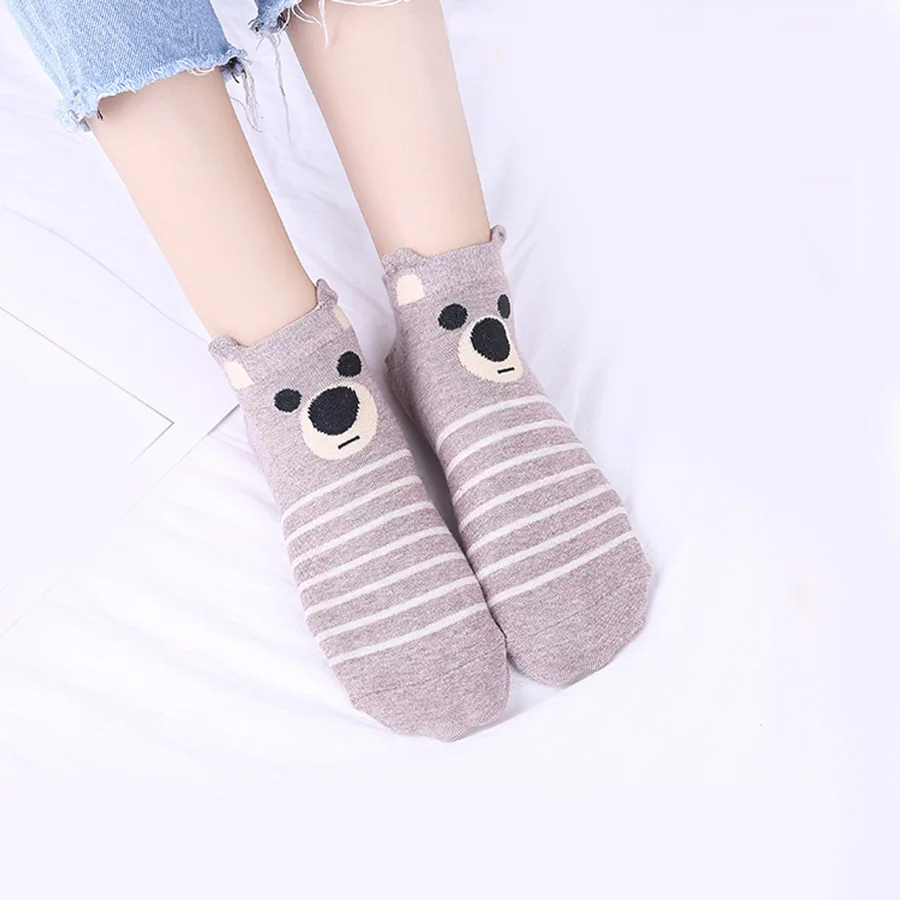 5 пар/компл. футболка с забавным мультипликационным принтом узором для женщин