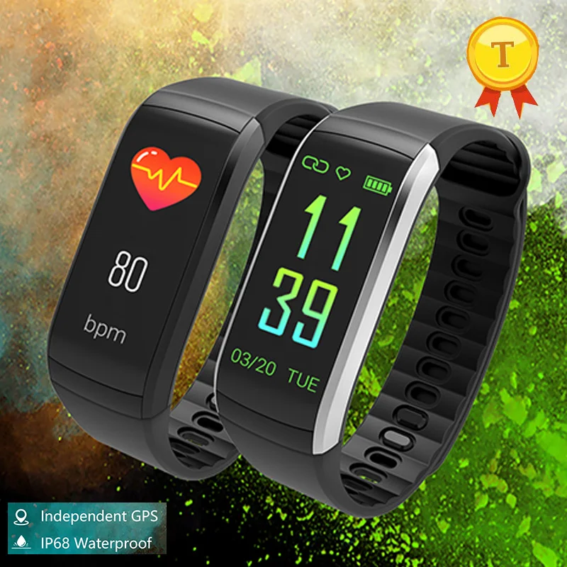 2019 New IP68 Waterproof Fitness Tracker Bracelet GPS Smart Band Heart Rate Monitor Activity Watch PK mi band 3 for Men | Электроника