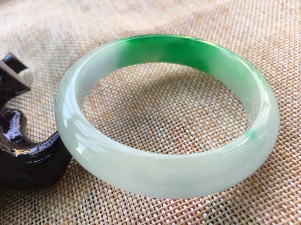 Certified Natural Lavender Green Jadeite Jade Bangle Bracelet Handmade 55--60mm | Украшения и аксессуары