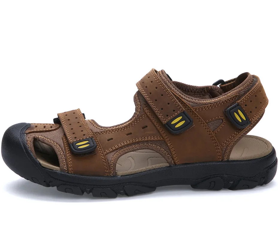 Big Size 39-47 New Fashion Men's Sandals Designer Leather Zapato Men Cowhide Slippers Outdoor Causal Beach Summer Shoes | Обувь