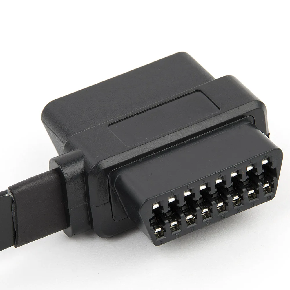 OBDII OBD2 16Pin 90 градусов угол мужчин и женщин диагностический соединитель расширителя кабеля сплиттер плоский тонкий как лапша 60 см