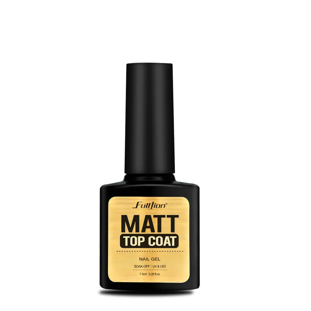matte top coat Fulljion лак для ногтей Гель-лак, художественный Гель-лак для ногтей леденцового цельного цвета Цвета замочить от УФ-светодиодный 7,5 мл Гибридный гель лак лакировка праймер для ногтей - Цвет: matte top coat