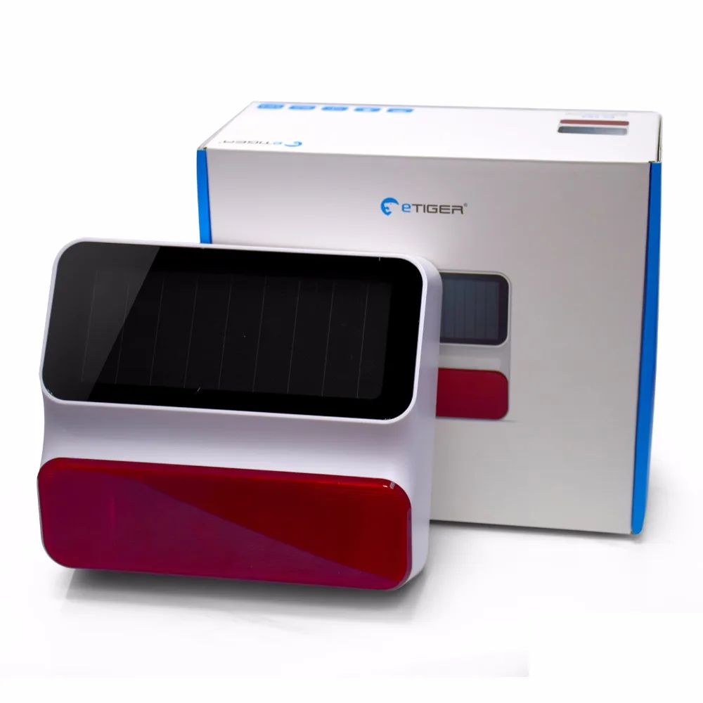 Etiger Беспроводная Солнечная Сирена ES S8A Новая Сирена|siren solar|siren wirelesssiren strobe |