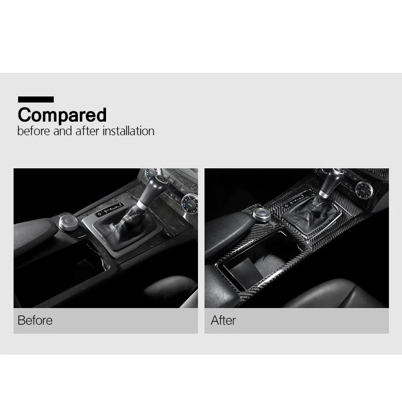 For Mercedes W204 C Class 07-13 Car Interior Trim Carbon Fiber Central Control Panel Decal Stickers accessories |