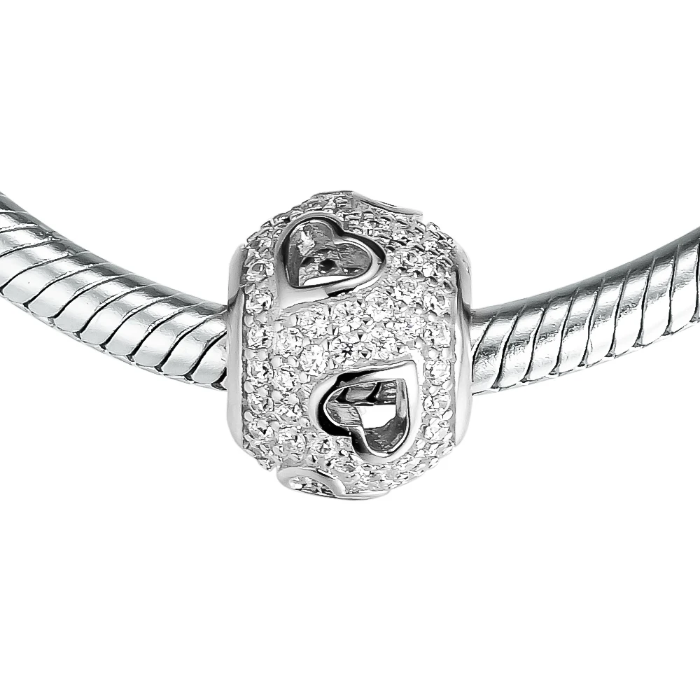 CKK бусины Tumbling сердца серебро 925 оригинальный подходят для браслетов Pandora браслет