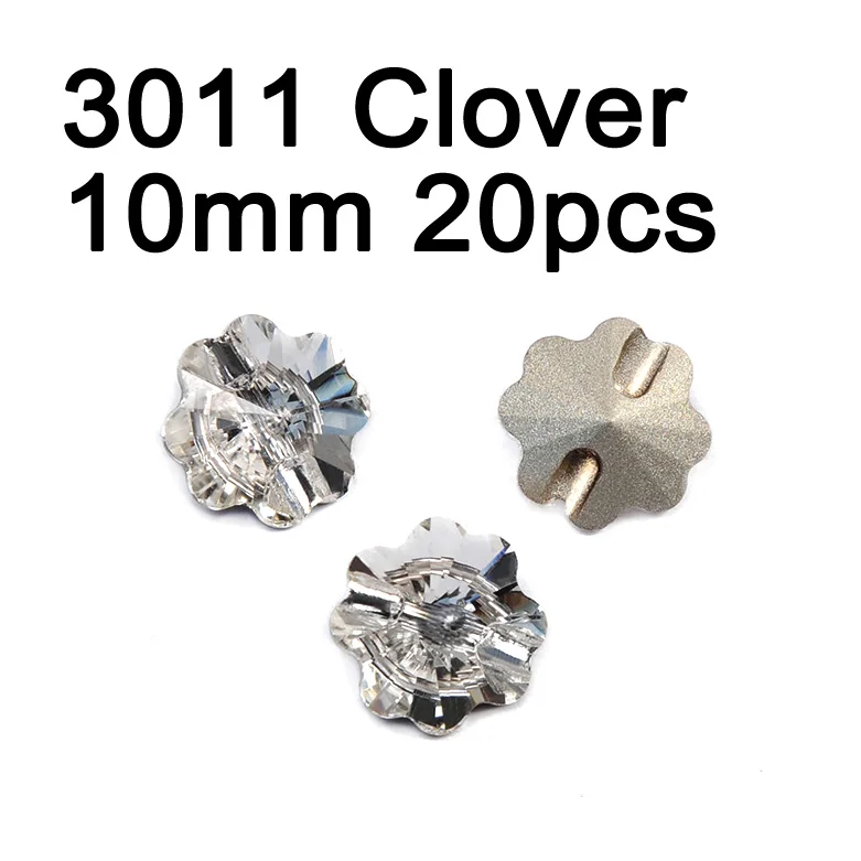 Clover 10mm 20pcs Кристально чистые различные кнопки Стразы botones пришить кнопку DIY Стразы оснастки ремесло для ювелирных изделий одежды диван костюм - Цвет: Clover 10mm 20pcs
