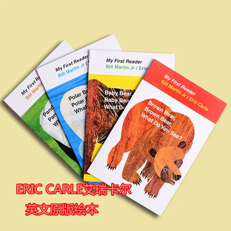 4PCS English book for children My First Reader Mini Library: Brown Bear What Do You See? educational popular | Канцтовары для офиса