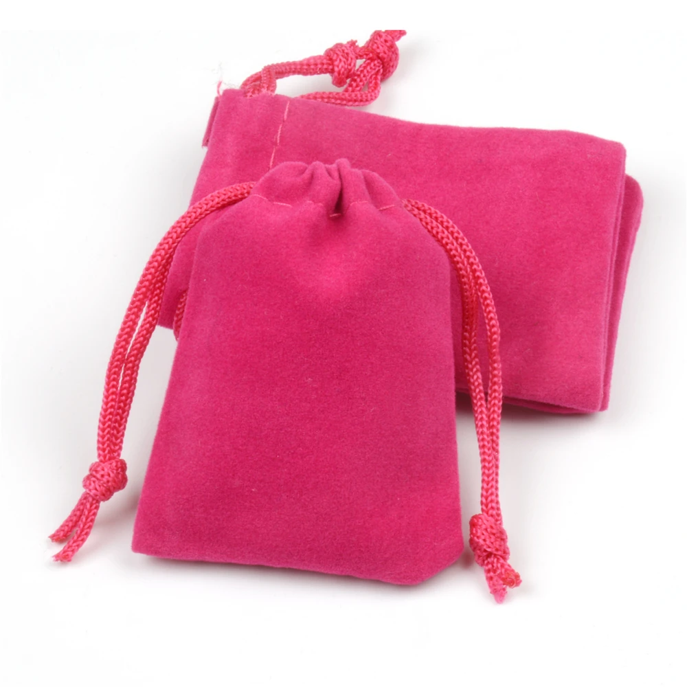 

50pcs/lot 5x7cm Rose Red Soft Velvet Bag Jewelry Package Bag Wedding Christmas Boutique Gift Headphones Bags & Pouches
