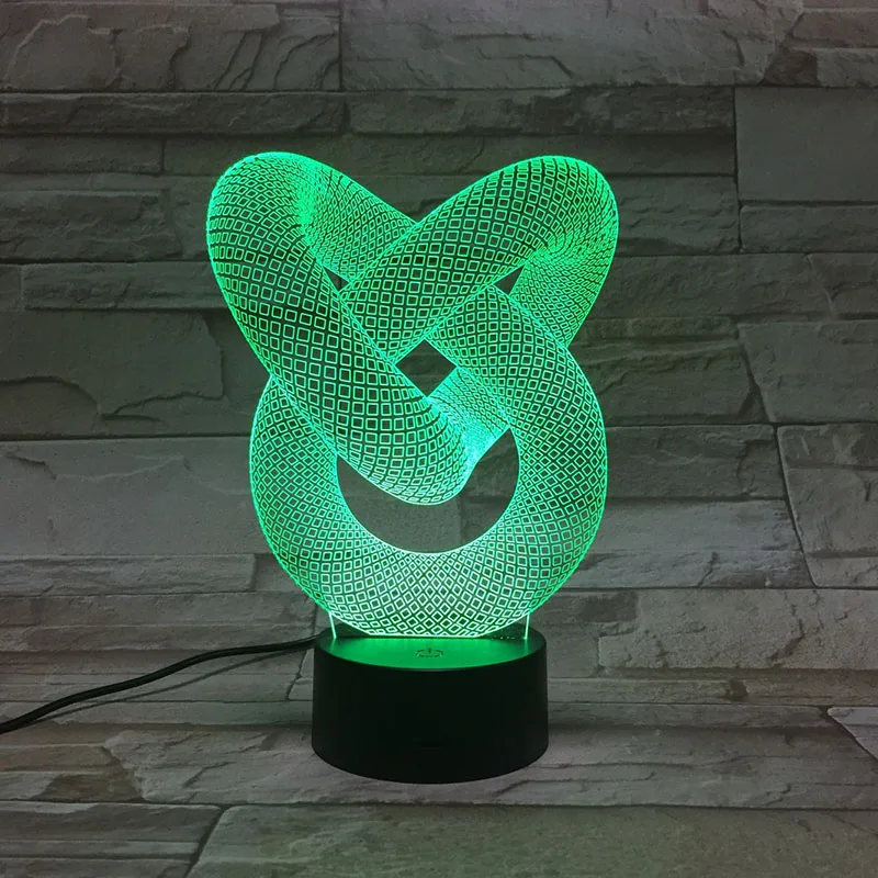 Абстрактная форма 3D Светодиодная лампа с USB Сенсорная RGB меняющий цвет настольный