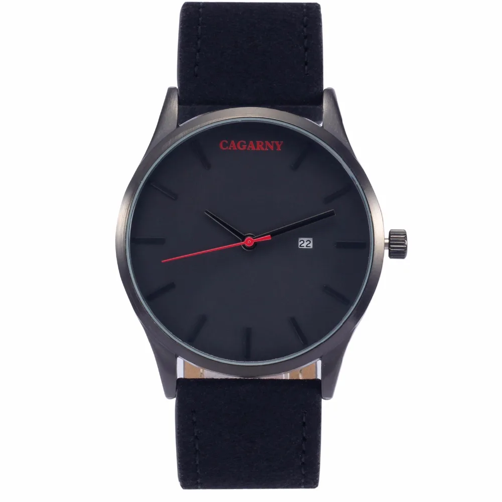 

Luxury brand man fashion big watch dial scrub leather calendar business wristwatch for women Contracted watches waterproof watch