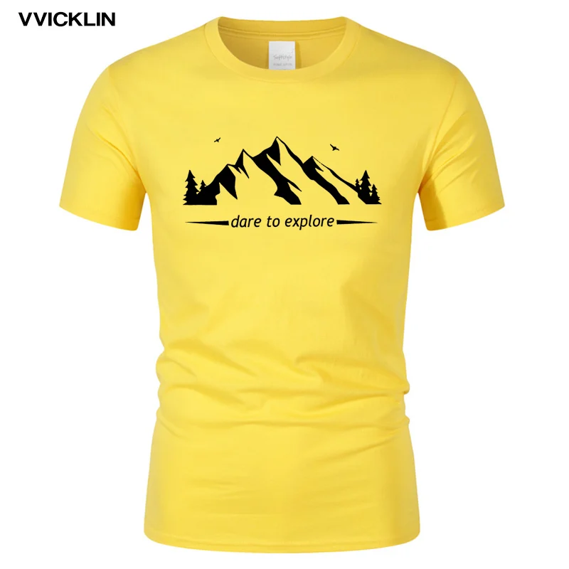 Dare To Explore ore Mountain Футболка модная забавная футболка с короткими рукавами из 100%
