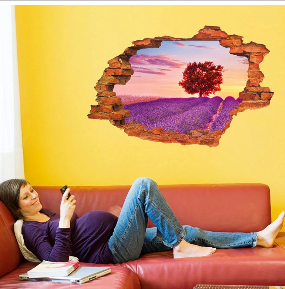 Лаванда Hanada 3D наклейки домашний декор обои домашние украшения художественный