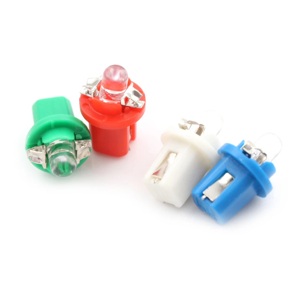 10 шт./лот многоцветный T5 B8.5D B8.5 SMD СВЕТОДИОДНЫЙ Автомобильный светильник автомобильный светильник-излучающий диод инструмент лампа накаливания на панель приборов DC 12 В