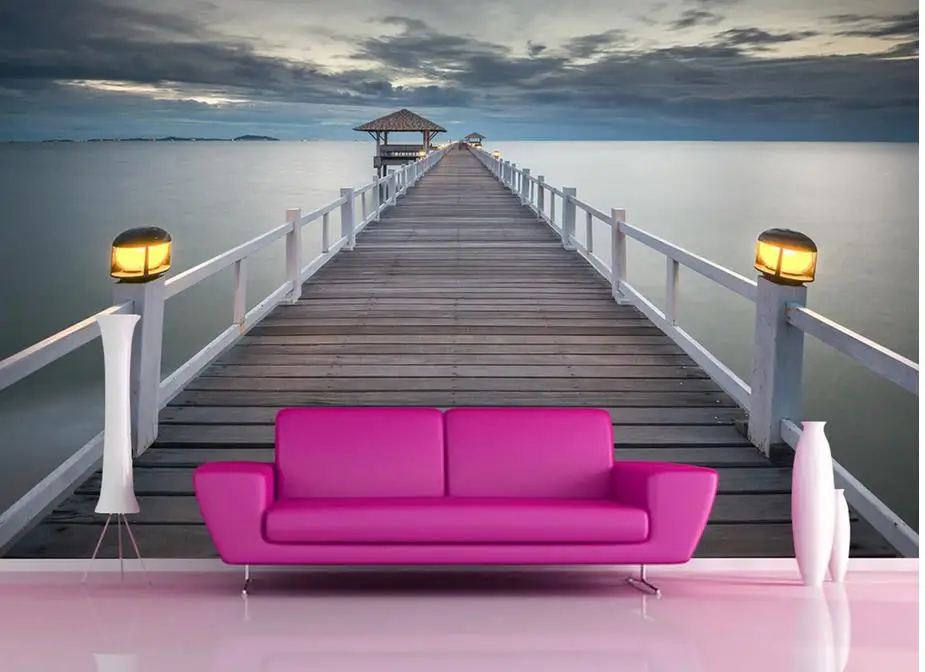 Пользовательские фото обои 3D стереоскопический мост пользовательские ТВ