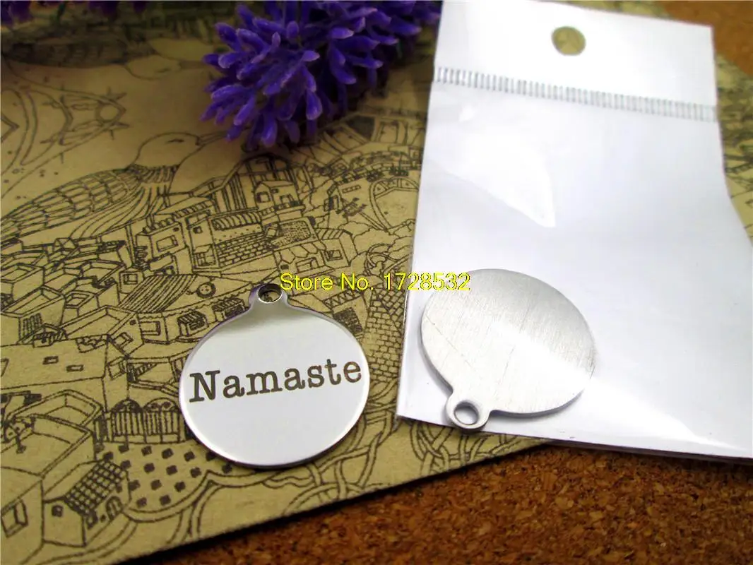 20 шт. подвески из нержавеющей стали Namaste YOGA DIY Подвески для