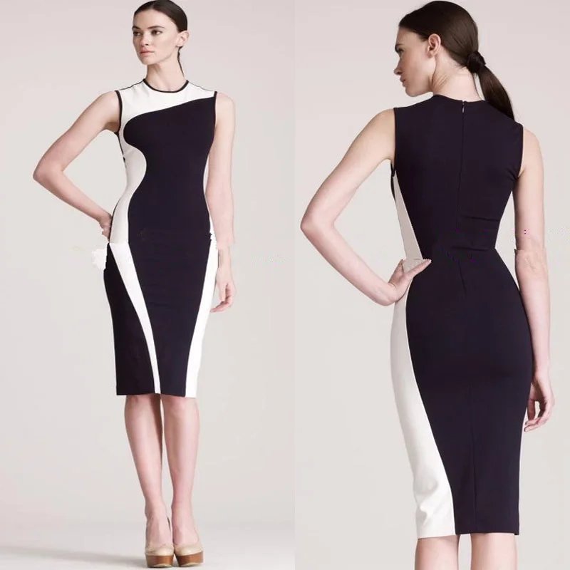 Летнее Платье Женщины Bodycon комфорт Лоскутное Повседневная одежда старинные