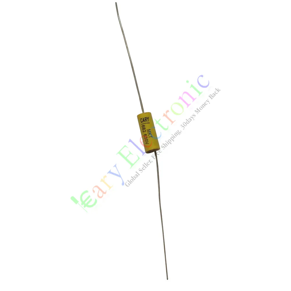 

Wholesale and retail 100pc yellow long lead Axial Polyester Film Capacitor 0.0068uF 630V fr audio amps free shipping