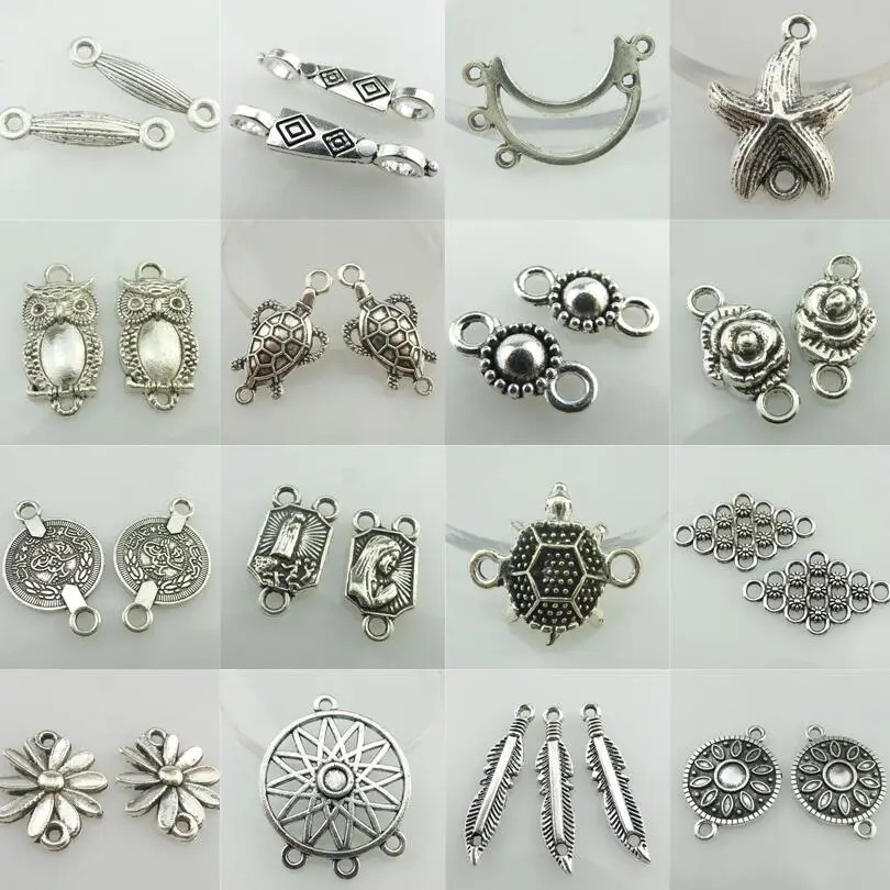 

1pack Antique Silver Star Connector Charm Bracelet Necklace Jewelry Making DIY Handmade Findings