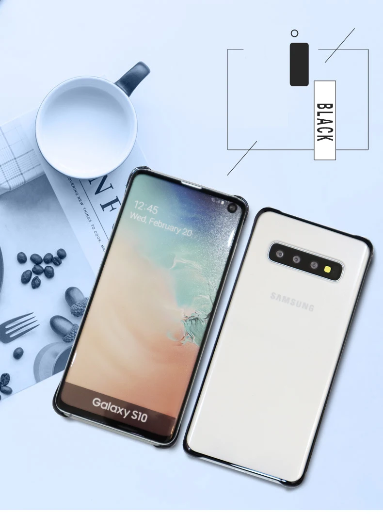 100% Оригинальный чехол для Samsung S10 прозрачный Galaxy s10 Plus + S10E жесткий защитный из