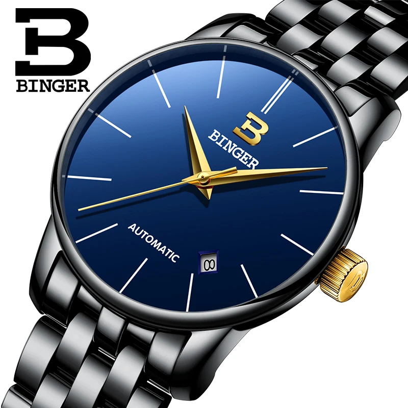

Топ швейцарский бренд простые стильные деловые автоматические часы с автоподзаводом календарь наручные часы мужские полностью стальные ч...