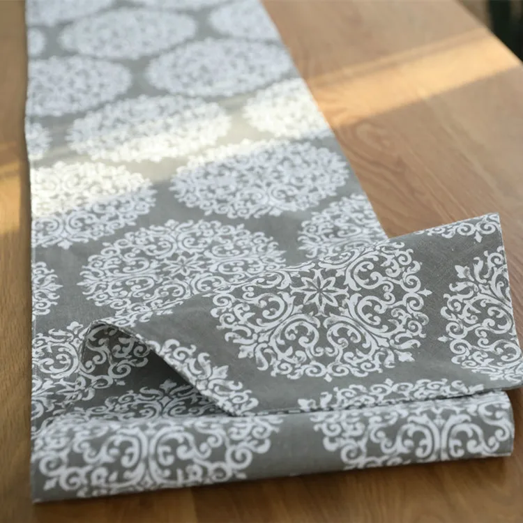Белая большая настольная дорожка с цветами Decoracion Mesa Hogar из хлопка и льна Chemin De Table Tafelloper вечерние свадебные украшения
