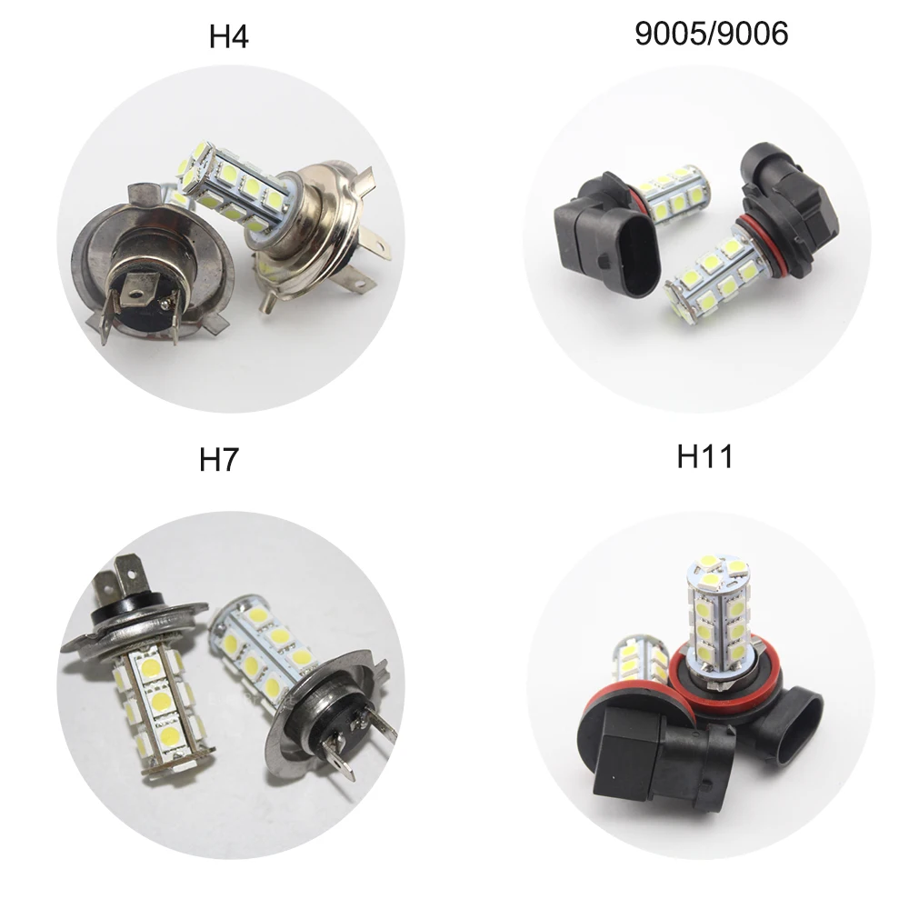 YM E Bright 2 шт. 9005 9006 H4 H7 H11 5050 18 SMD Светодиодные Автомобильные фары Противотуманные