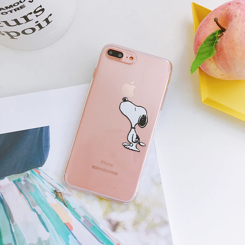 2018 новые Мультяшные чехлы с милой собакой Для Iphoen X 7 7plus прозрачный мягкий чехол