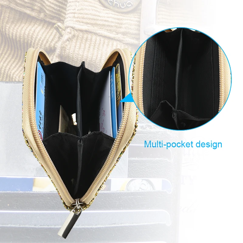 Женская блестящая маленькая квадратная сумка Fecilia мини для монет клатч кошелек