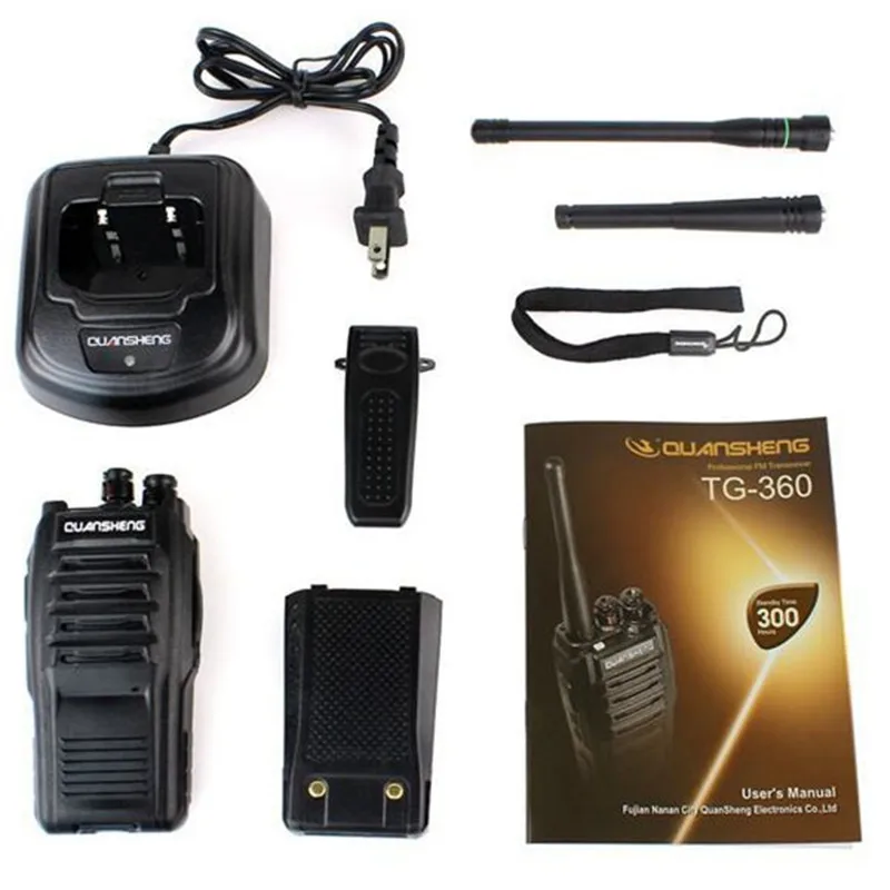 5pcs New Radio Walkie Talkie QuanSheng TG-360/TG360 16CH 7W UHF 400-480MHz Two Way Black | Мобильные телефоны и